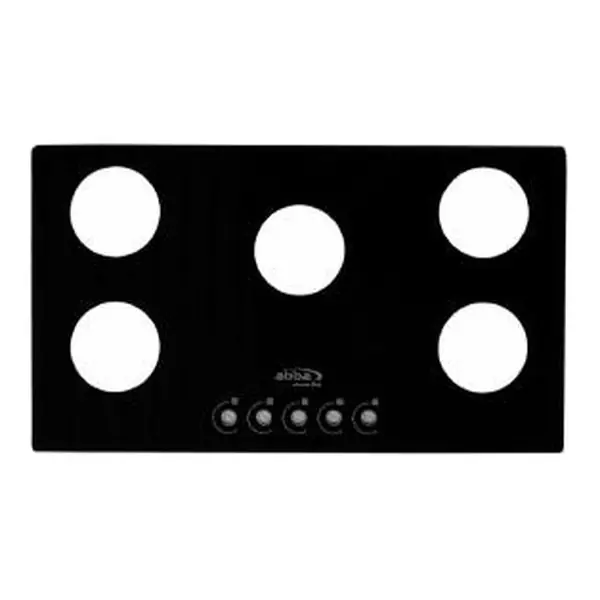 Vidrio mesa cubierta empotrar 36″ 5C (914X520) negro Abba