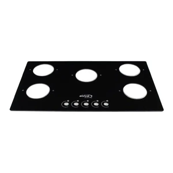 Vidrio mesa cubierta empotrar 36″ 5S (914X520) negro Abba